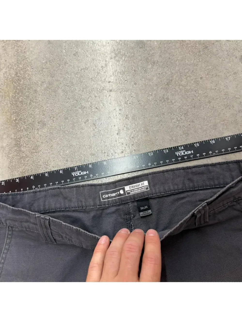 vintage carhartt grey straight leg cargo pants size 38 x 34